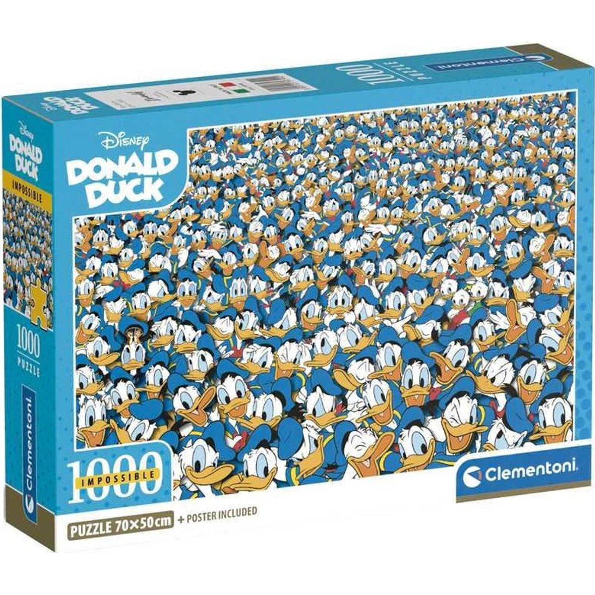 Clementoni Puslespil - Impossible Donald Duck - High Quality - 1000 Brikker