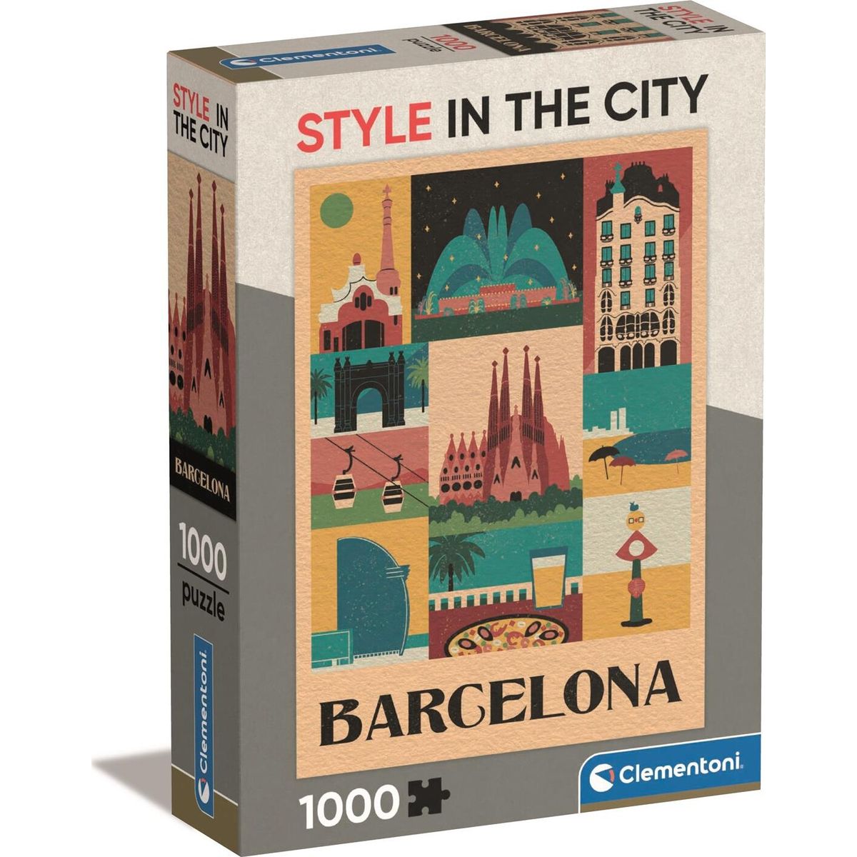 Clementoni Puslespil - Barcelona - Style In The City - 1000 Brikker