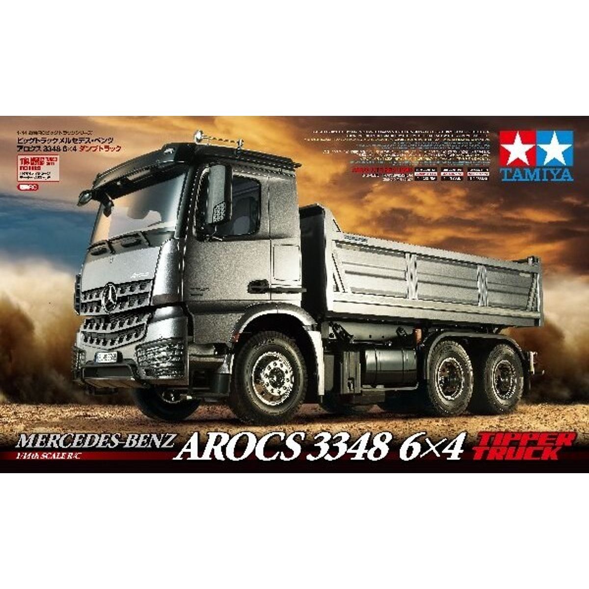 Tamiya - Rc Mercedes Arocs 3348 Tipper Truck Fjernstyret Lastbil Byggesæt - 1:14 - 56357