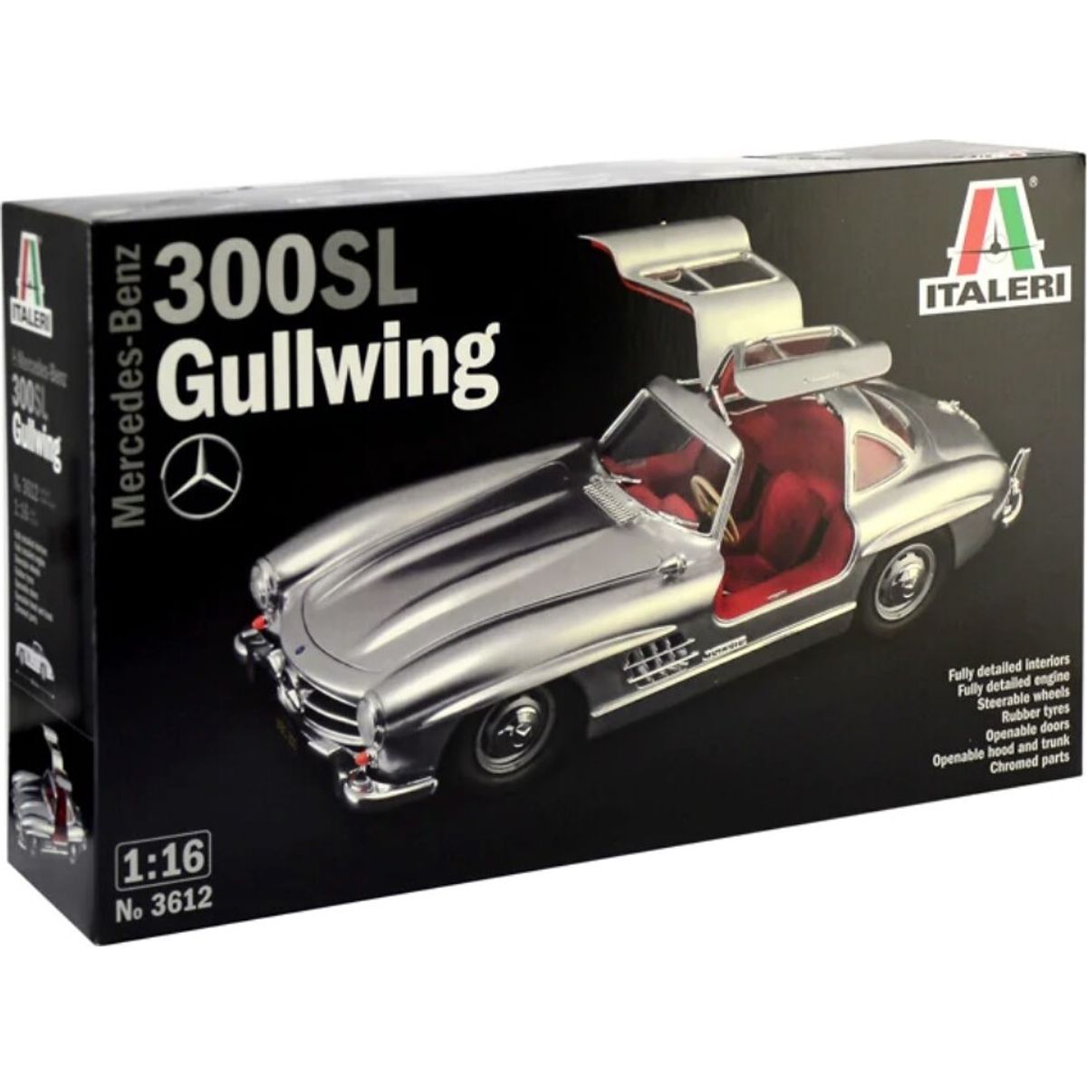 Italeri - Mercedes Benz 300sl Gullwing Bil Byggesæt - 1:16 - 3612