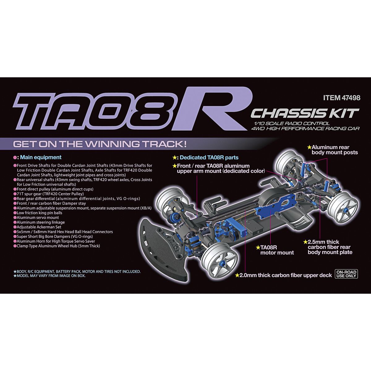 Tamiya - Ta08r Chassis Kit Rc Byggesæt - 1:10 - 47498