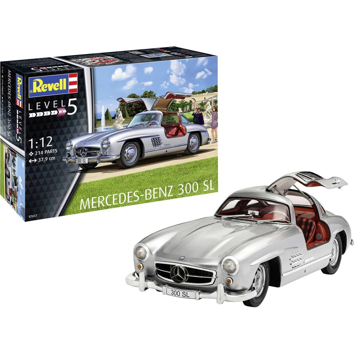 Revell - Mercedes Benz 300 Sl Bil Byggesæt - 1:12 - Level 5 - 07657