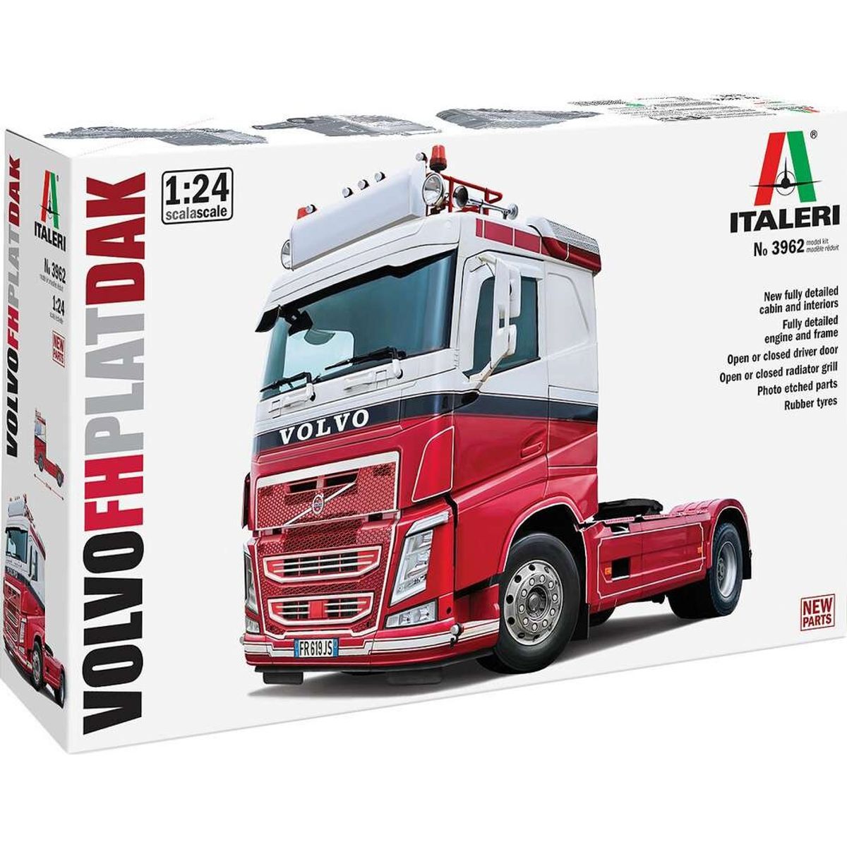 Italeri - Volvo Fh Plat Dak Truck Byggesæt - 1:24 - 3962s