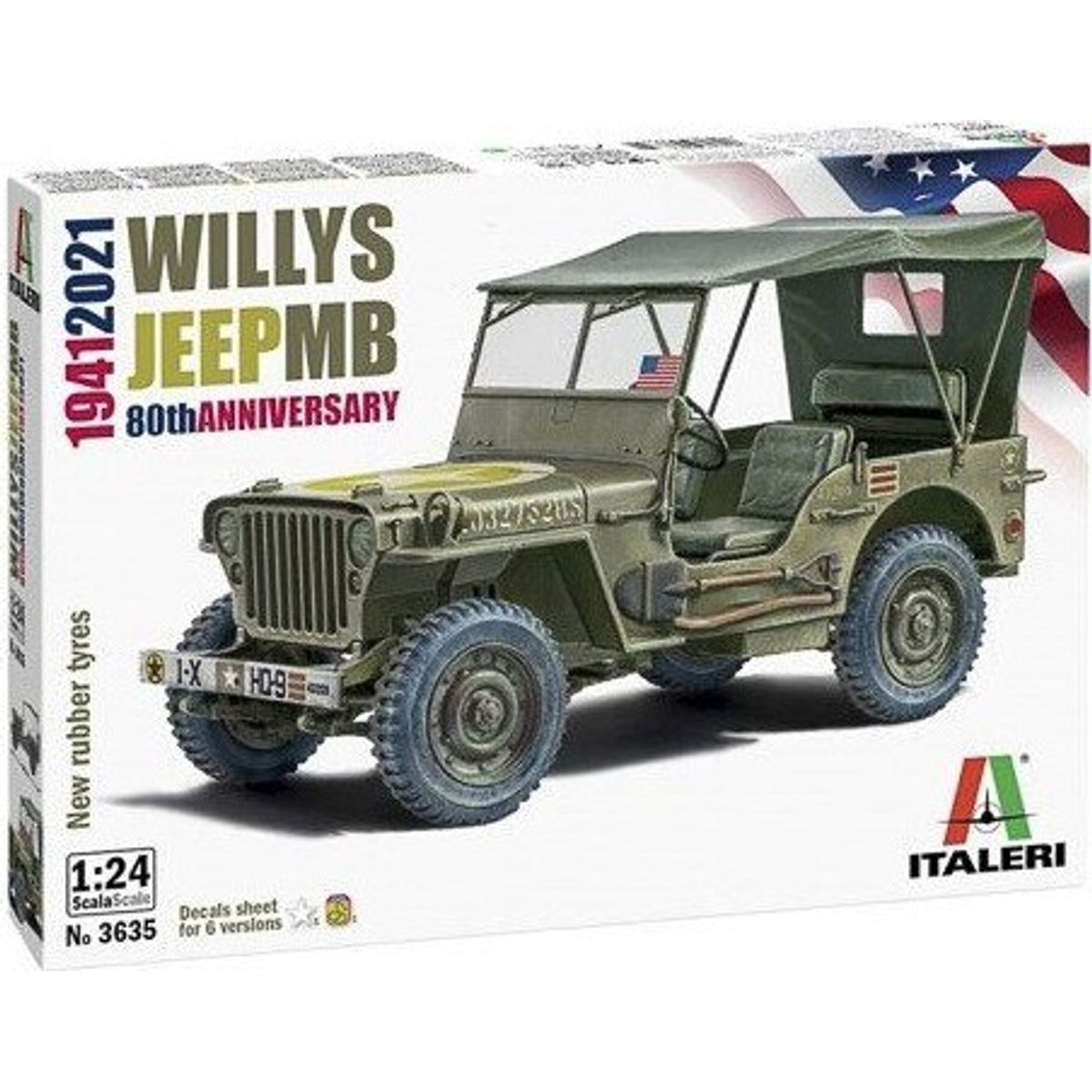 Italeri - Willys Jeep Bil Byggesæt - 1:24 - 3635