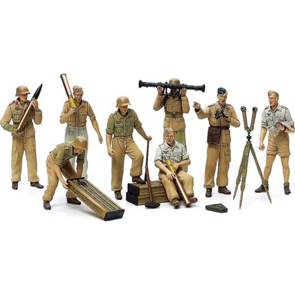 Tamiya - Military Miniatures German Africa Corps Crew - Model Figurer - 1:35 - 35343