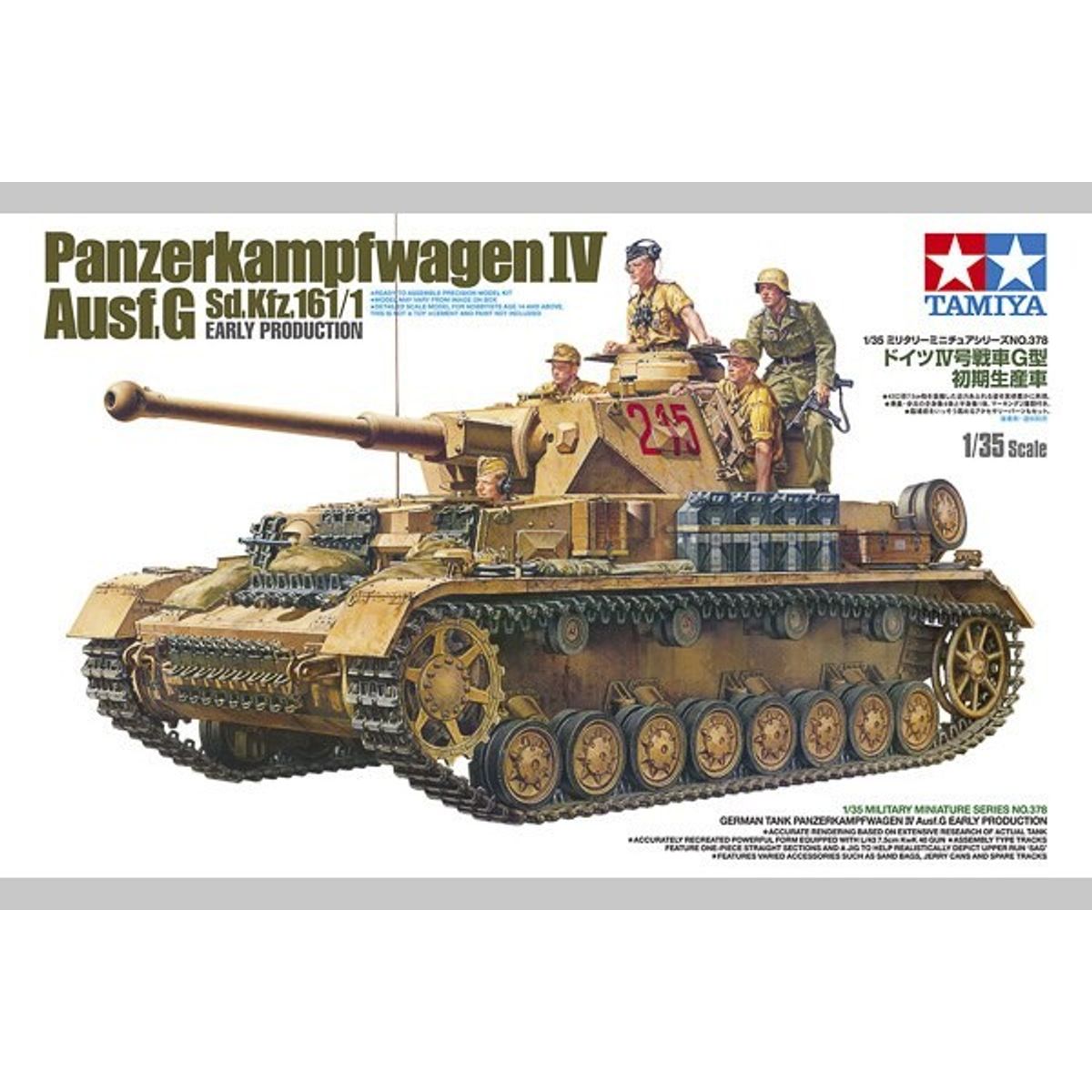 Tamiya - Panzerkampfwagen Iv Ausf. G Tank Byggesæt - 1:35 - 35378