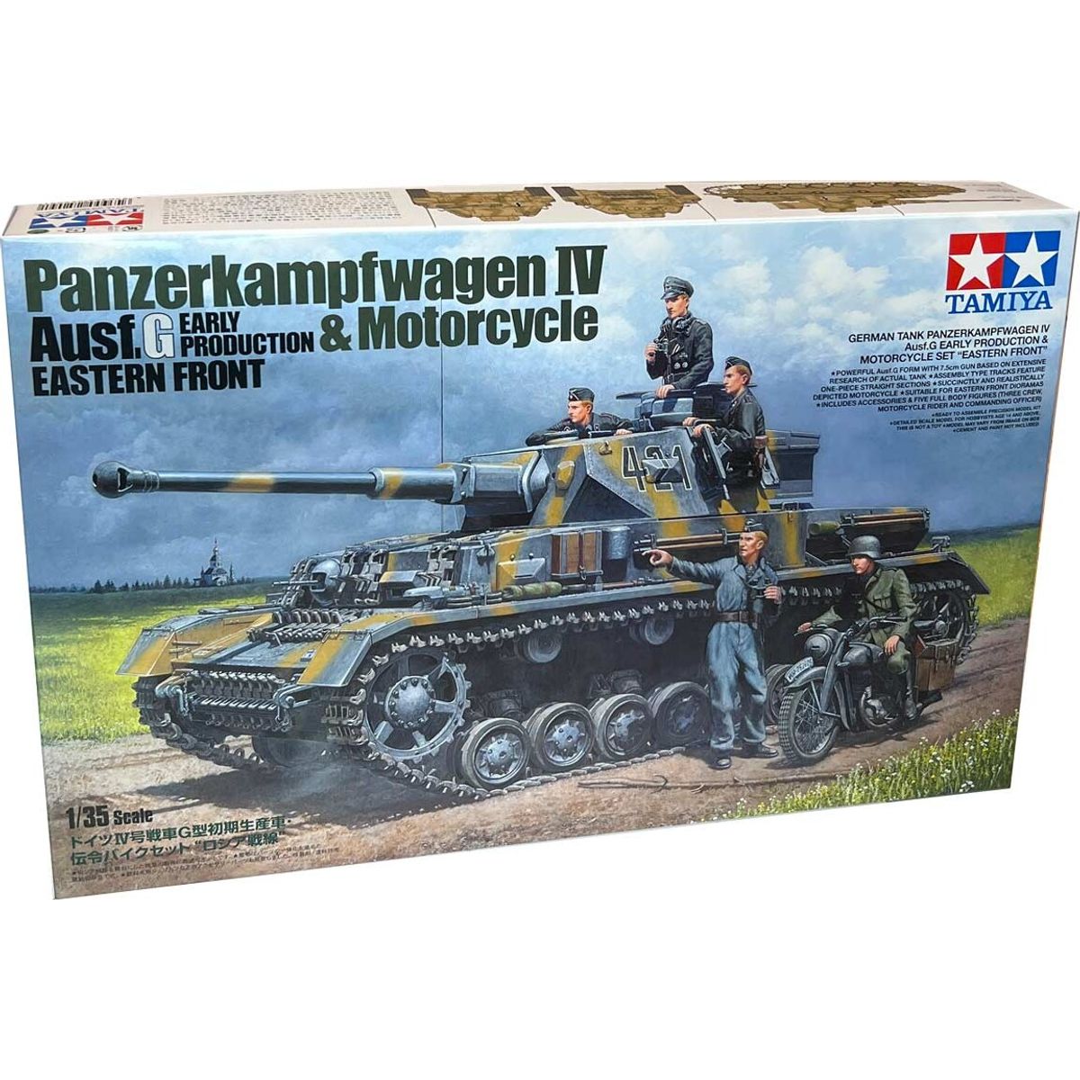 Tamiya - Panzerkampfwagen Iv Ausf.g & Motorcycle Byggesæt - 1:35 - 25209