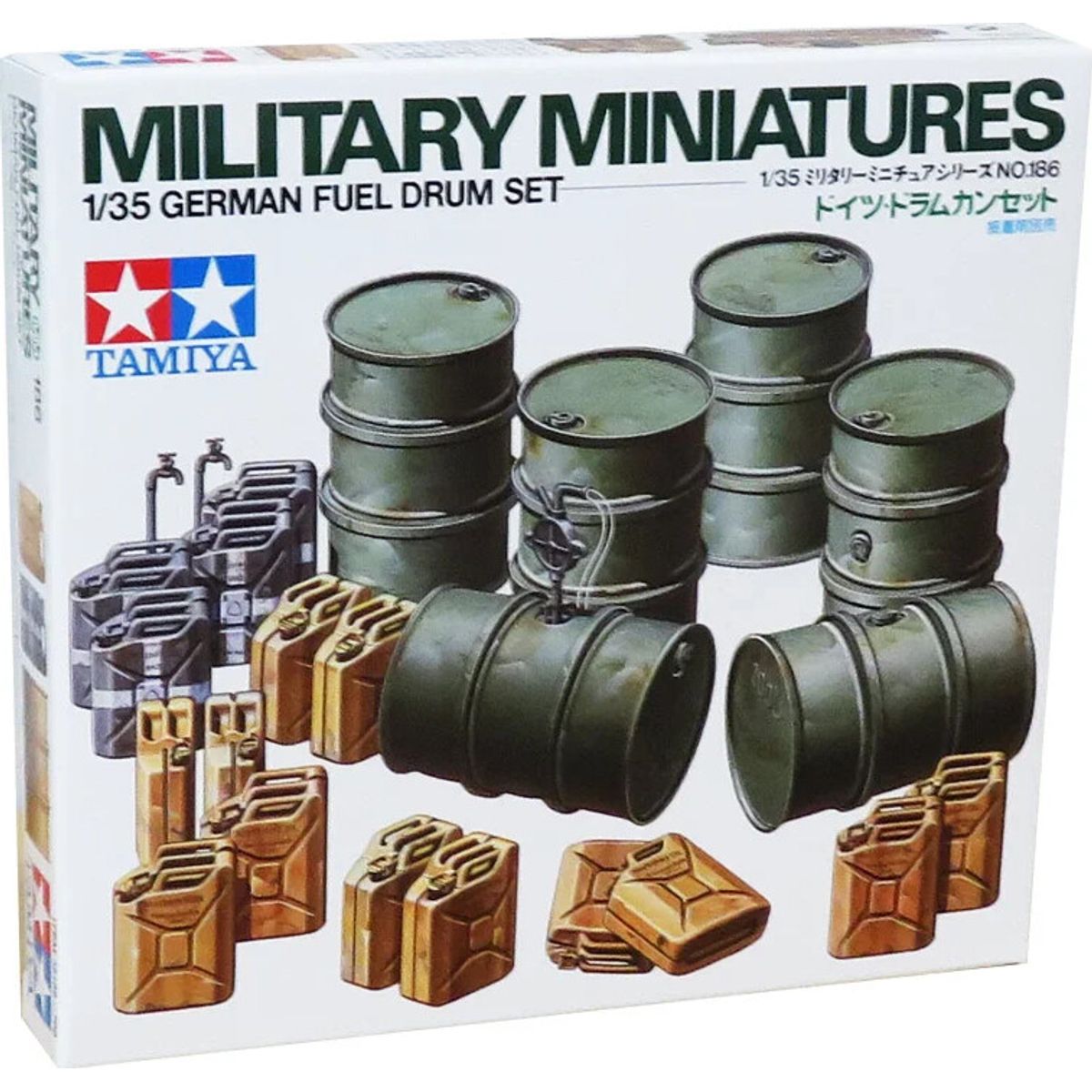 Tamiya - German Fuel Drum Set Military Miniatures - 1:35 - 35186