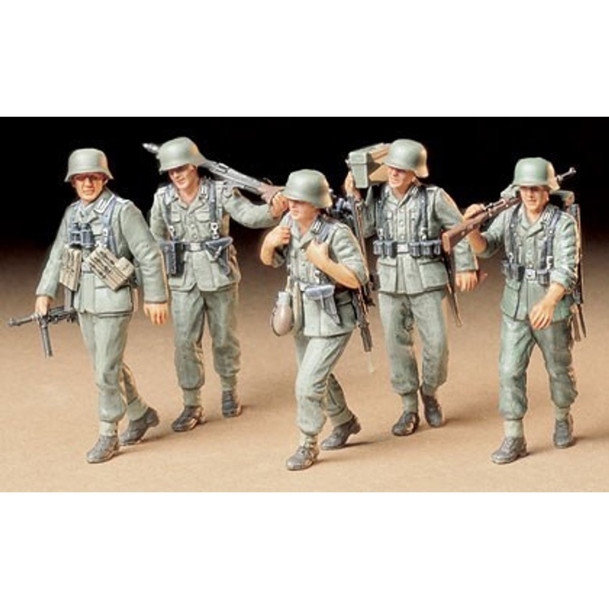 Tamiya - Tysk Maskinskytte Soldater - Model Figurer - 1:35 - 35184