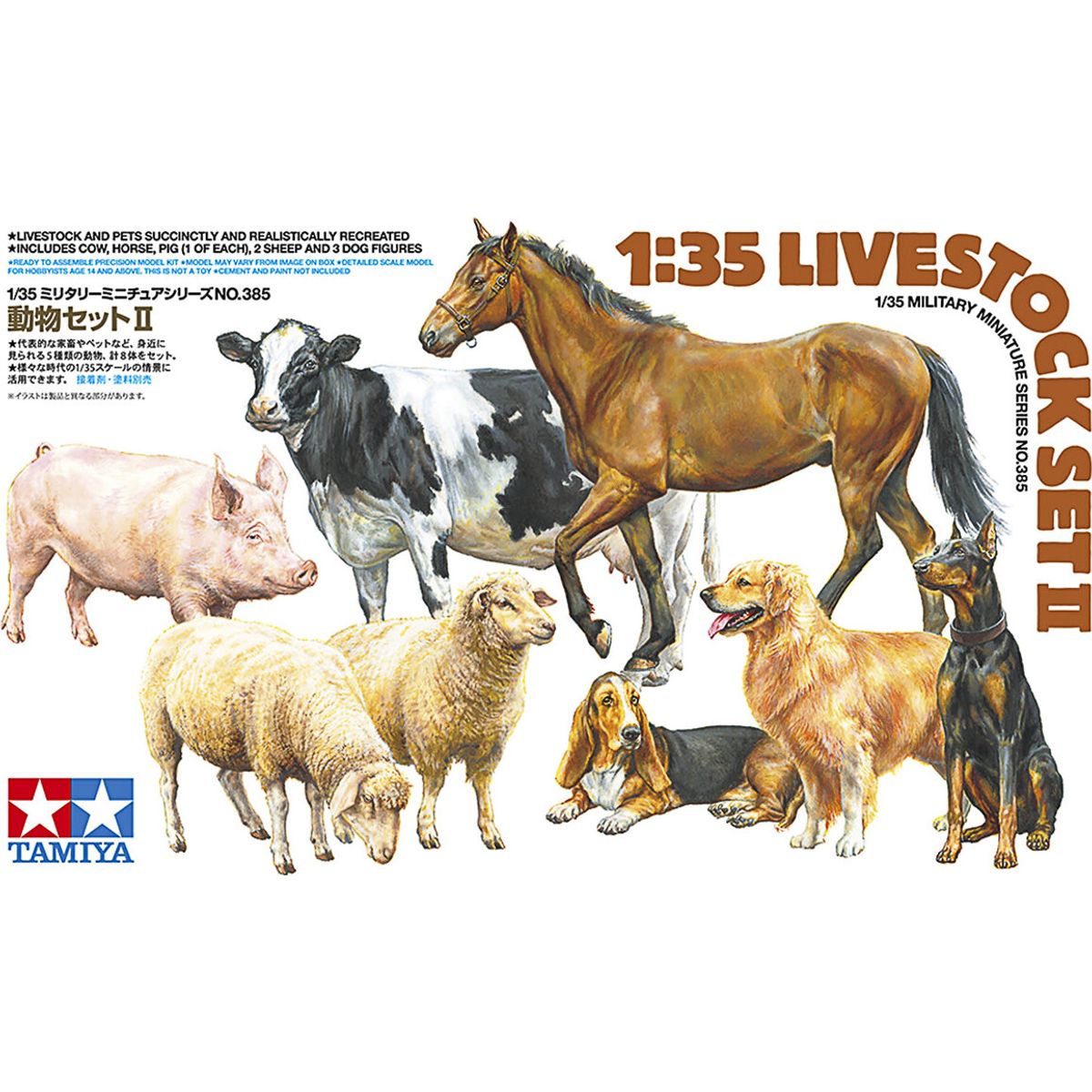 Tamiya - Livestock Set Ii - Dyrefigurer - 1:35 - 35385