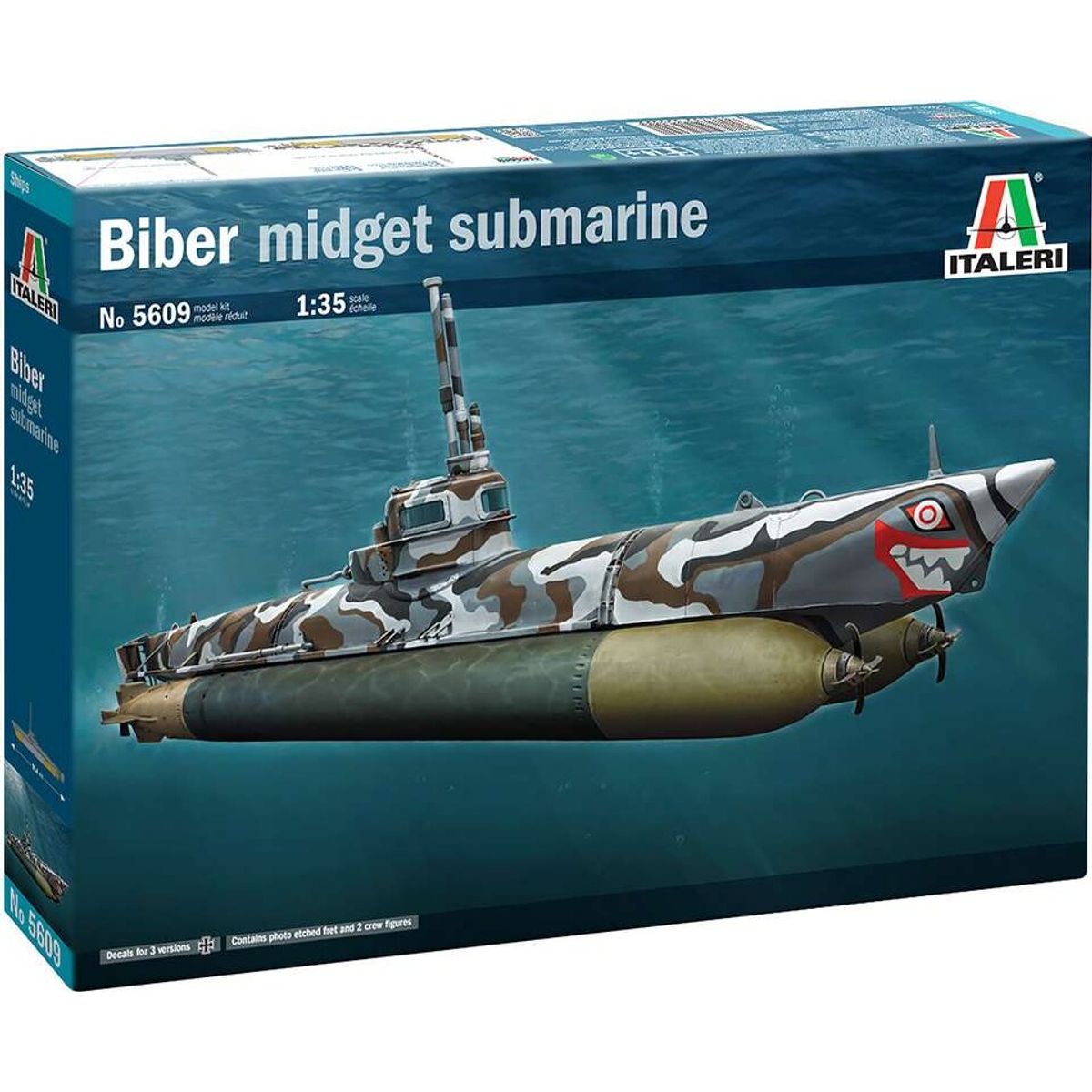 Italeri - U-boot Biber Midget Submarine Byggesæt - 1:35 - 5609s