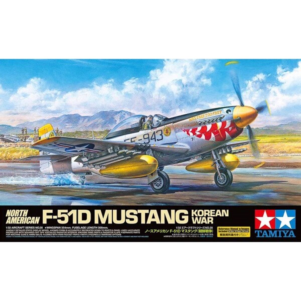 Tamiya - F-51d Mustang Korean War Fly Byggesæt - 1:32 - 60328