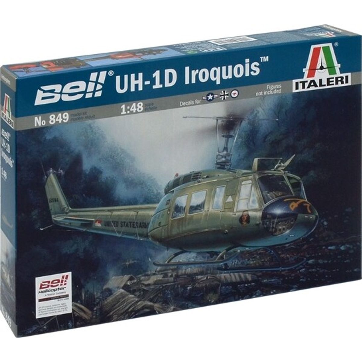 Italeri - Bell - Uh-1d Iroquis Slick Byggesæt - 1:48 - 0849s