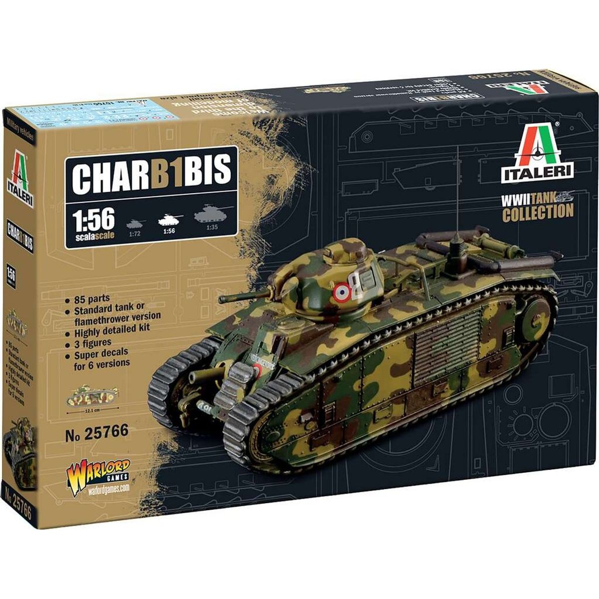 Italeri - Char B1 Bis Tank Byggesæt - 25766