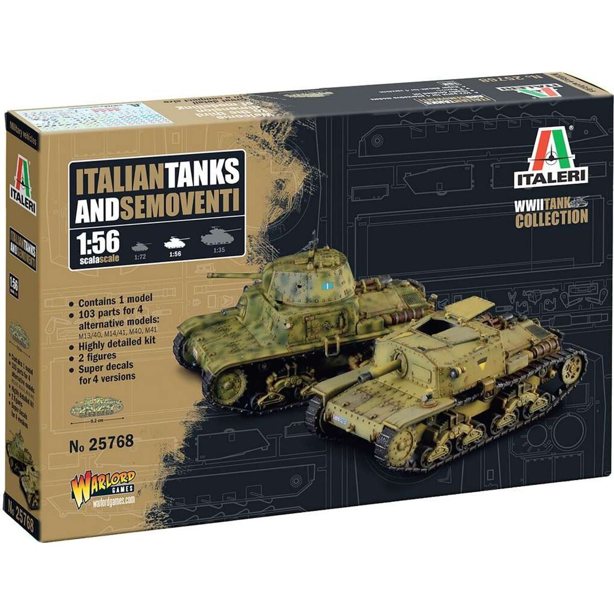 Italeri - Italians Tanks & Semoventi Byggesæt - 1:56 - 25768