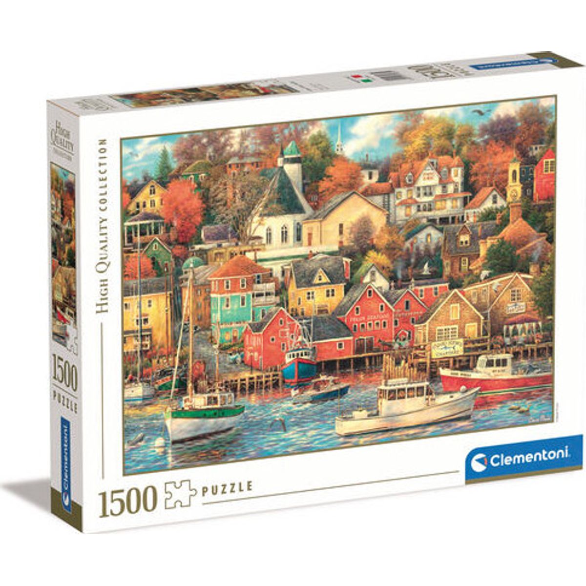 Clementoni Puslespil - Good Time Harbor - High Quality - 1500 Brikker