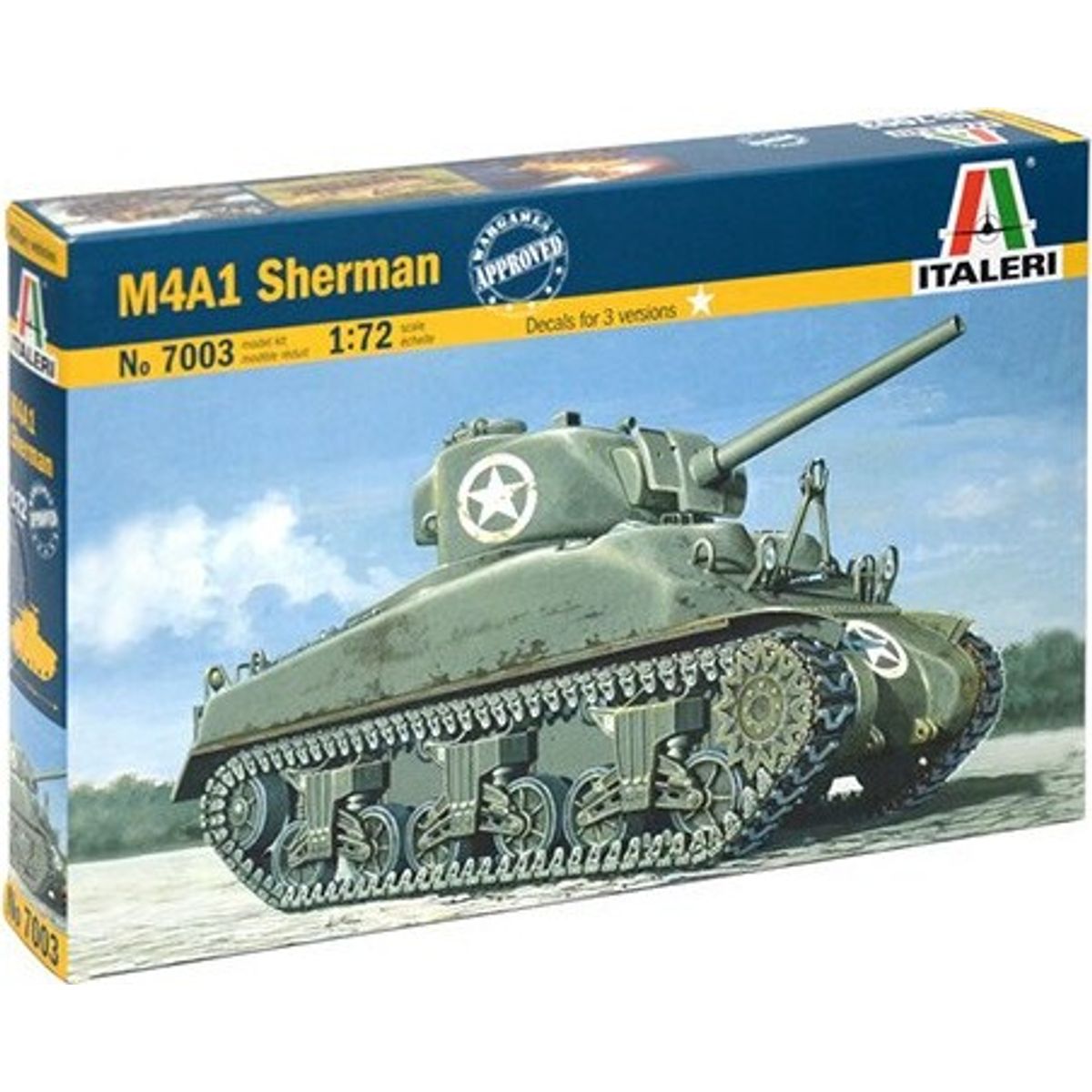 Italeri - M4a1 Sherman Model Tank Byggesæt - 1:72 - 7003