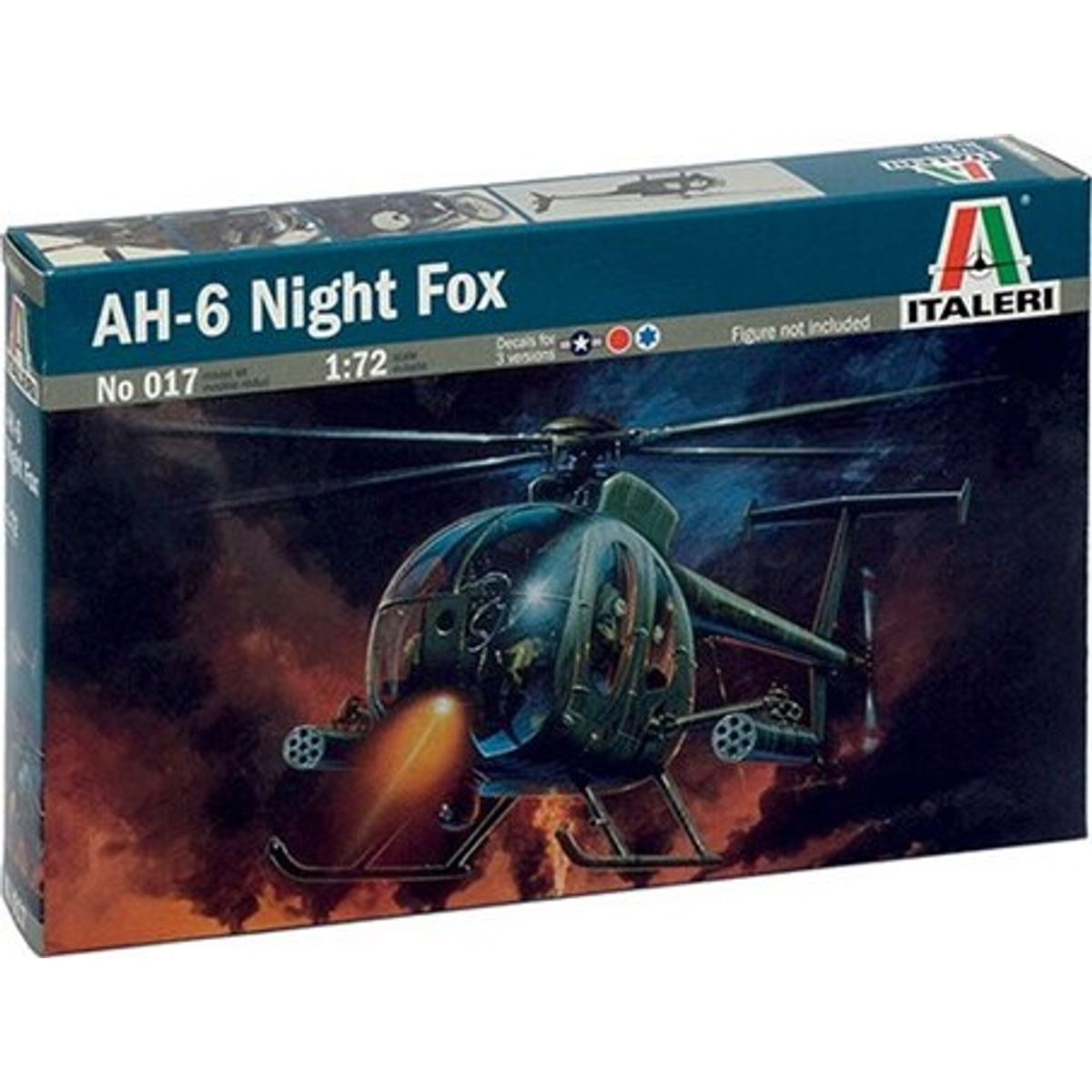 Italeri - Ah-6 Night Fox Helikopter Byggesæt - 1:72 - 0017s