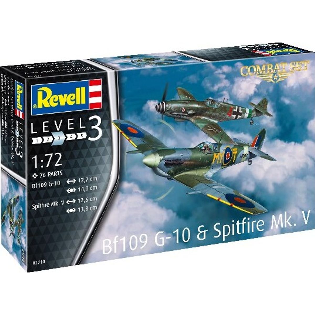 Revell - Combat Set - Bf109g-10 & Spitfire Mk.v - 1:27 - 03710