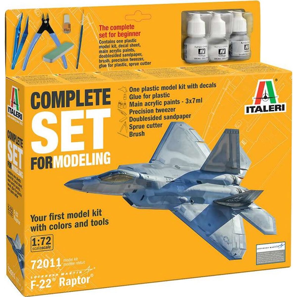 Italeri - F-22 Raptor Model Fly Byggesæt - 1:72 - 72011