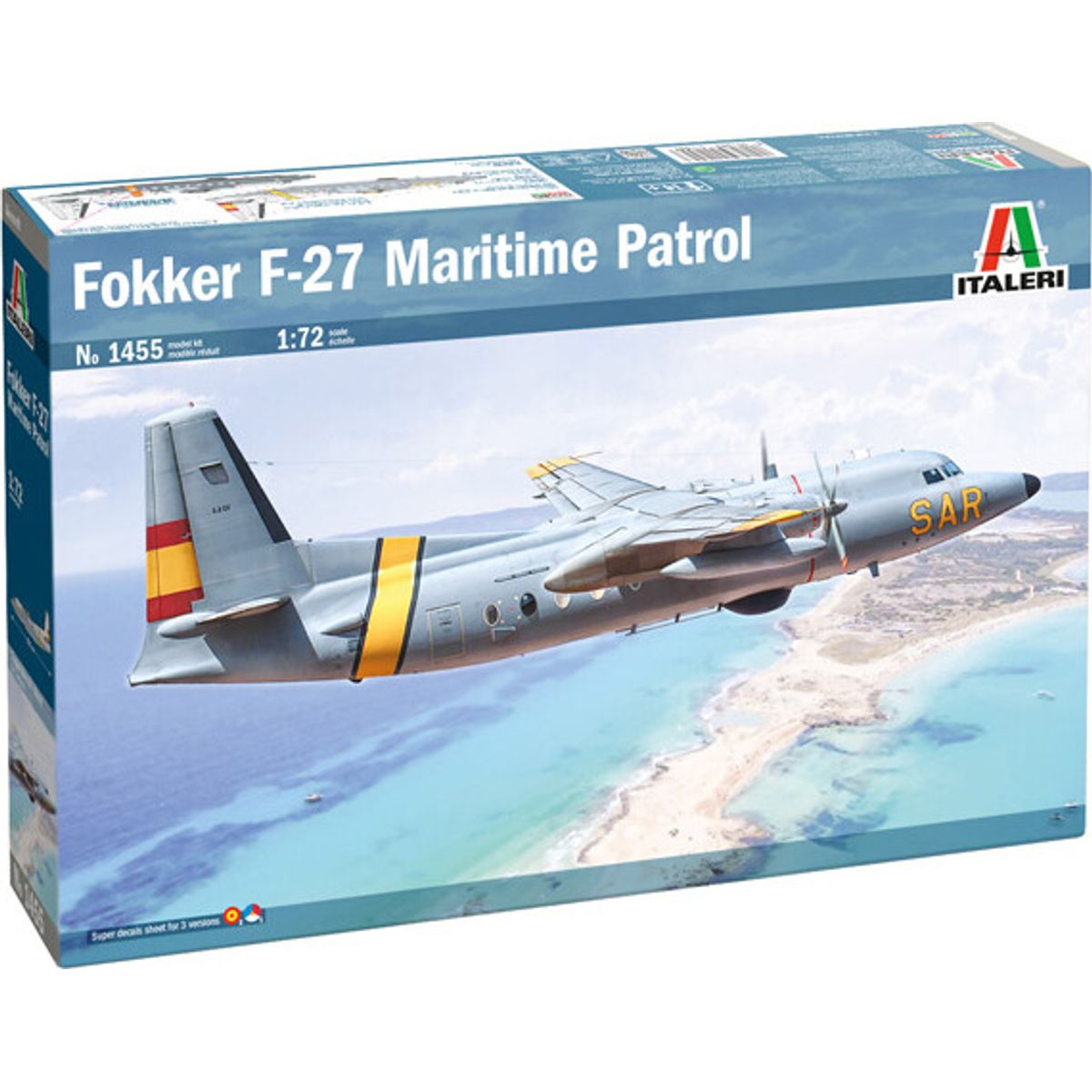 Italeri - Fokker F27 Model Fly Byggesæt - 1:72 - 1455