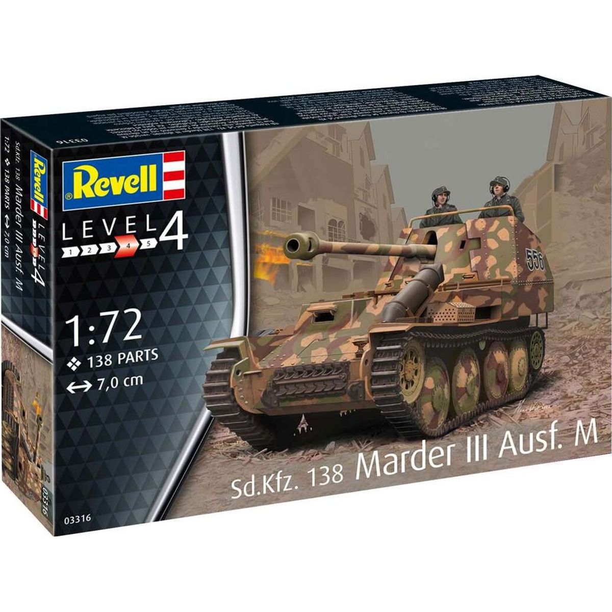 Revell - Marder Iii Tank Byggesæt - 1:72 - Level 4 - 03316