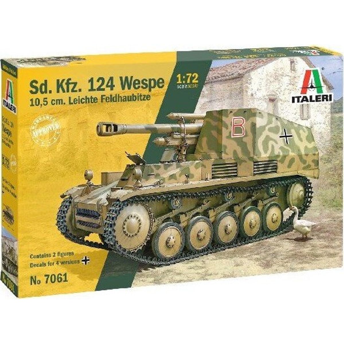 Italeri - Sd. Kfz. 124 Wespe Tank Byggesæt - 1:72 - 7061