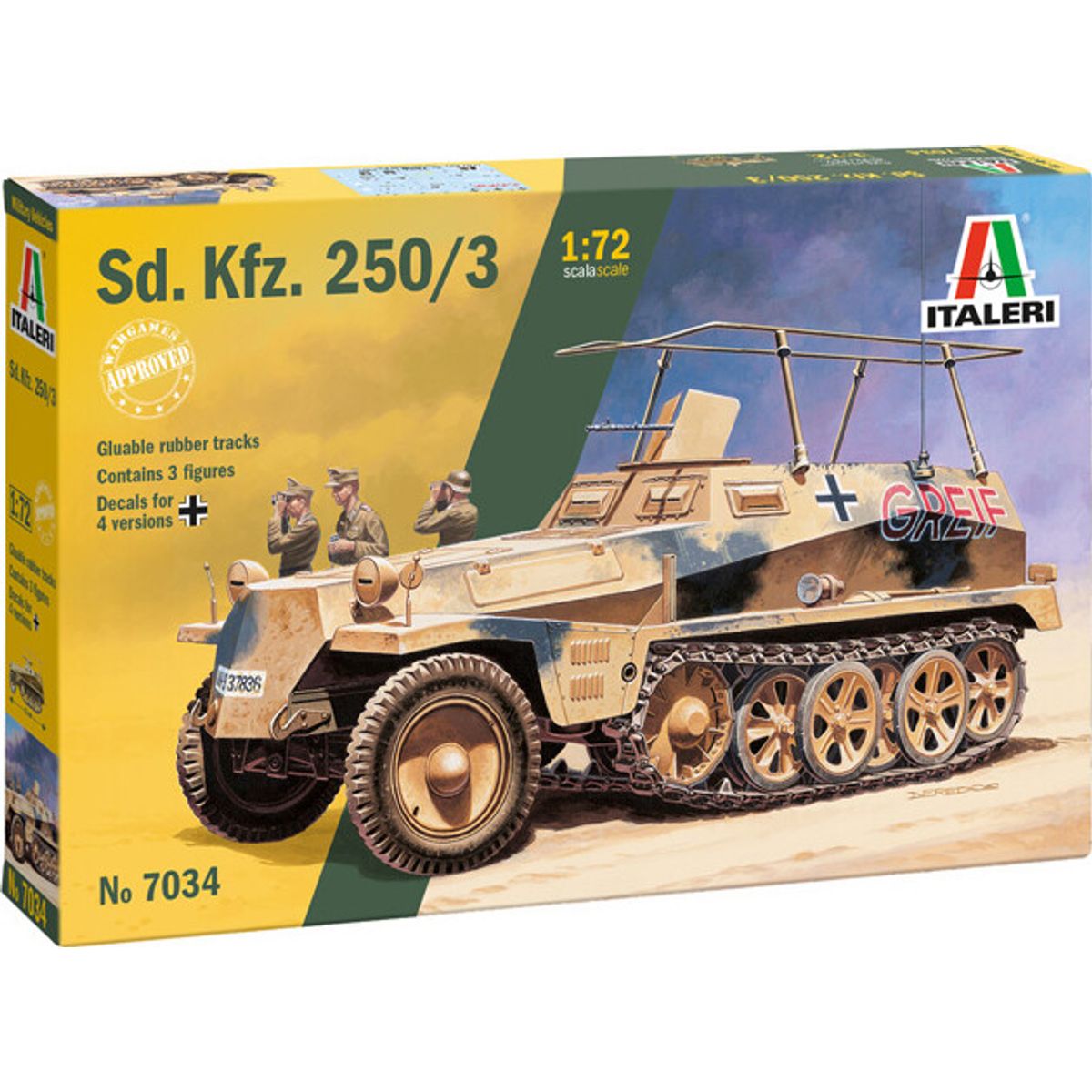 Italeri - Sd.kfz. 250/3 Model Tank Byggesæt - 1:72 - 7034s