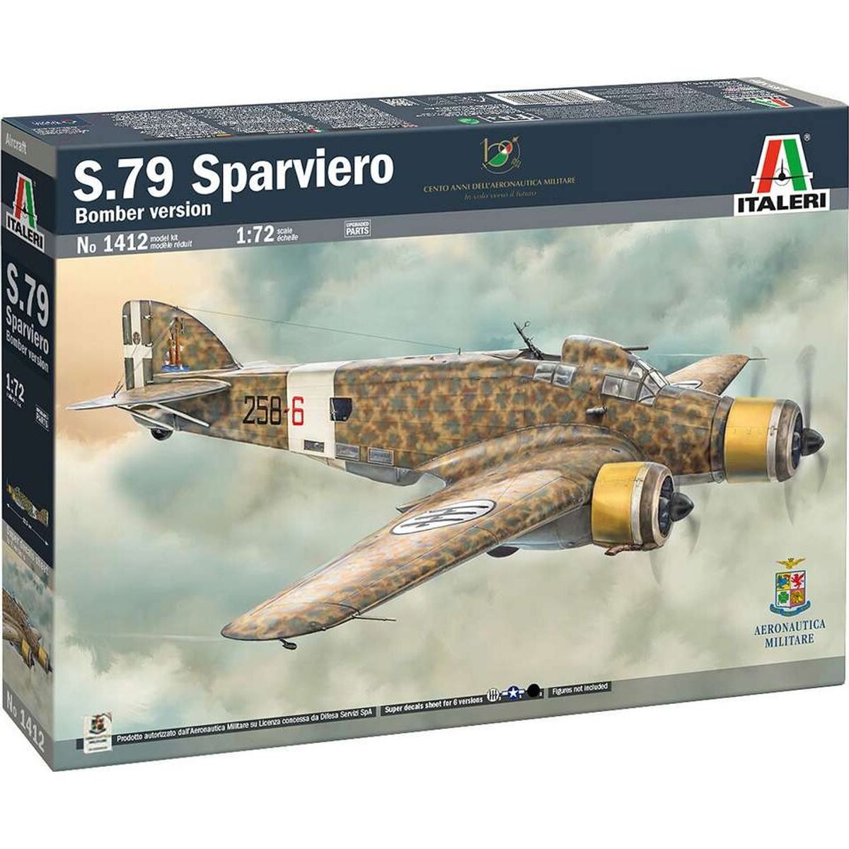 Italeri - Sm-79 Sparviero Bomber Version - 1:72 - 1412s