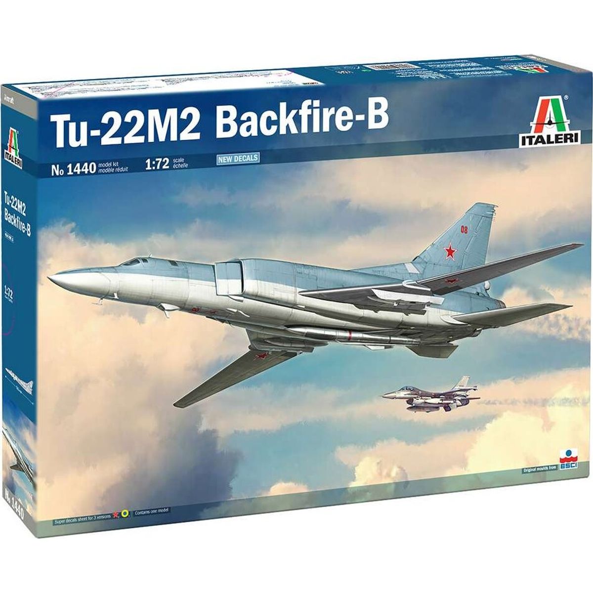 Italeri - Tu-22m2 Backfire B Modelfly Byggesæt - 1440s