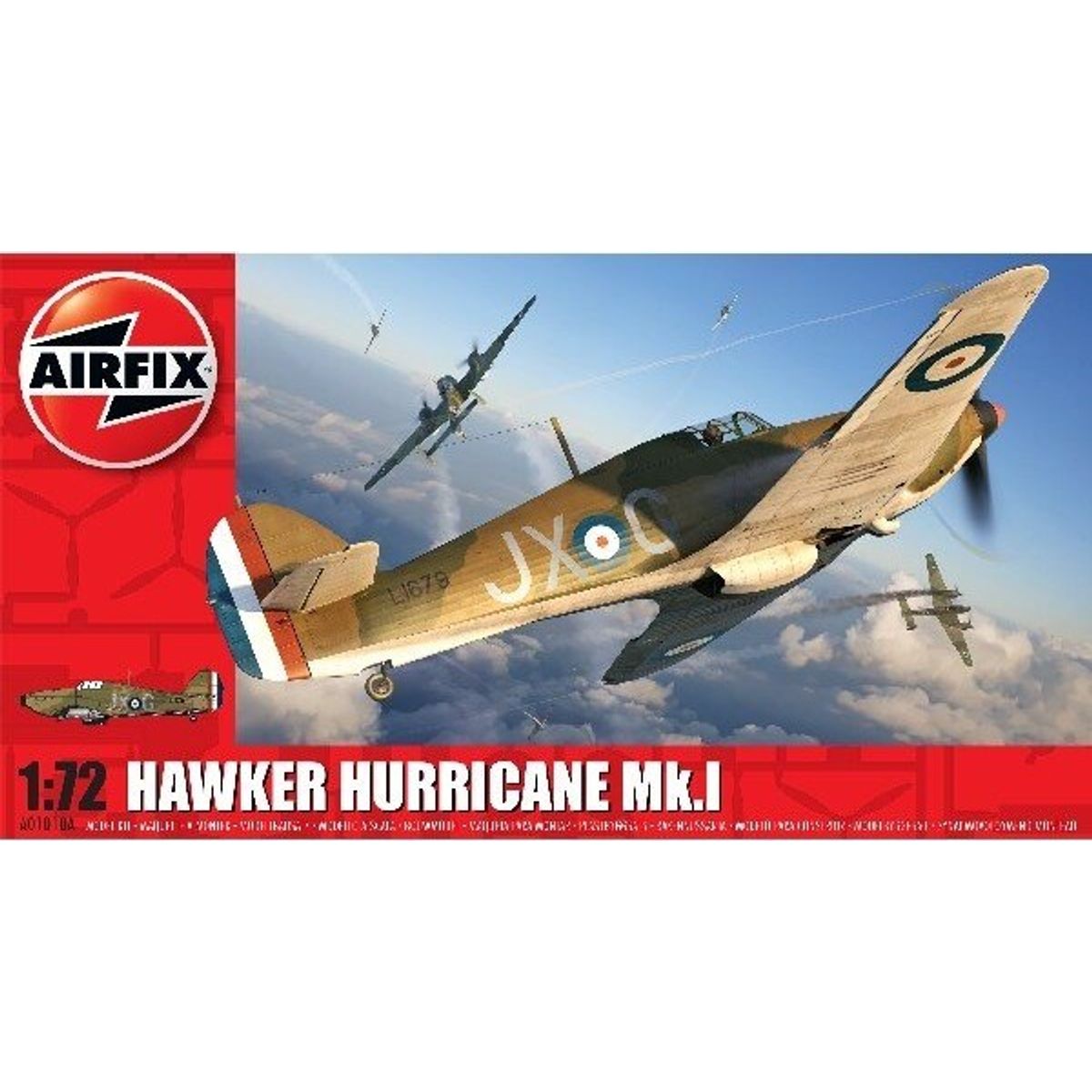 Airfix - Hawker Hurricane Mk I Fly Byggesæt - 1:72 - A01010a