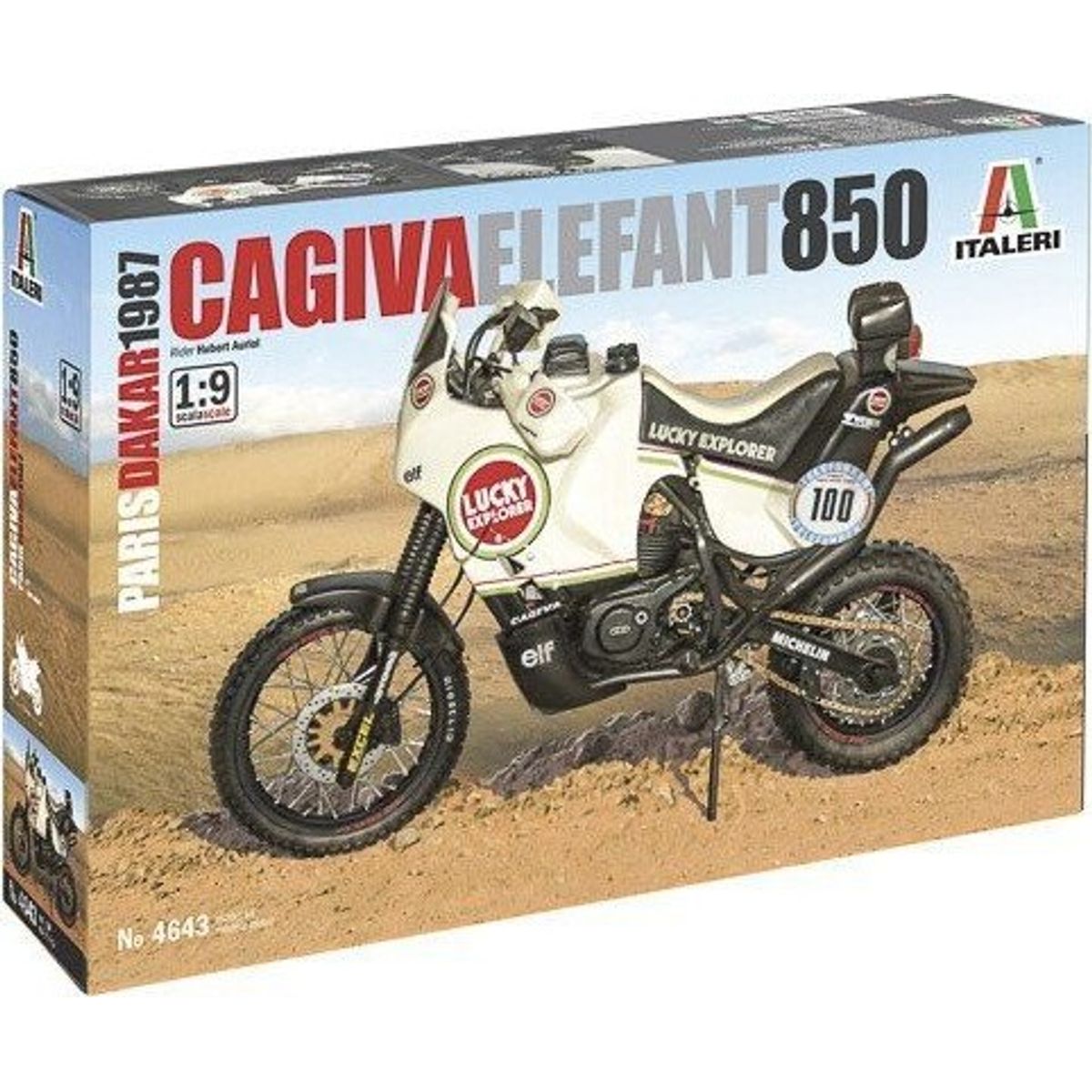 Italeri - Cagiva Elefant Motorcykel Byggesæt - Paris Dakar 1987 - 1:9 - 4643