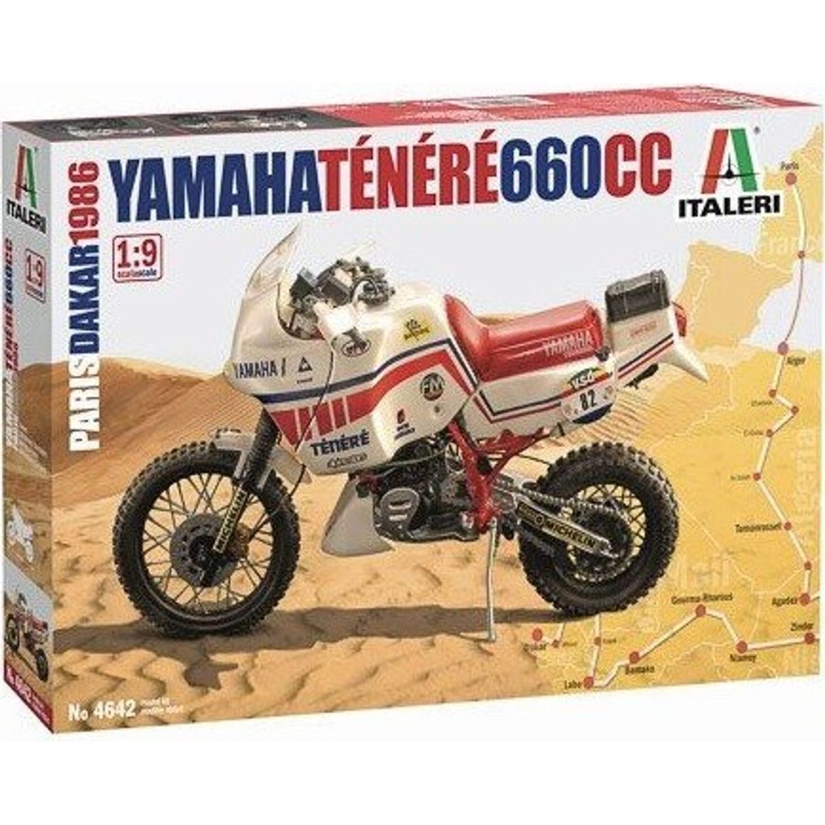 Italeri - Yamaha Ténéré 660 Cc Motorcykel Byggesæt - 1:9 - 4642