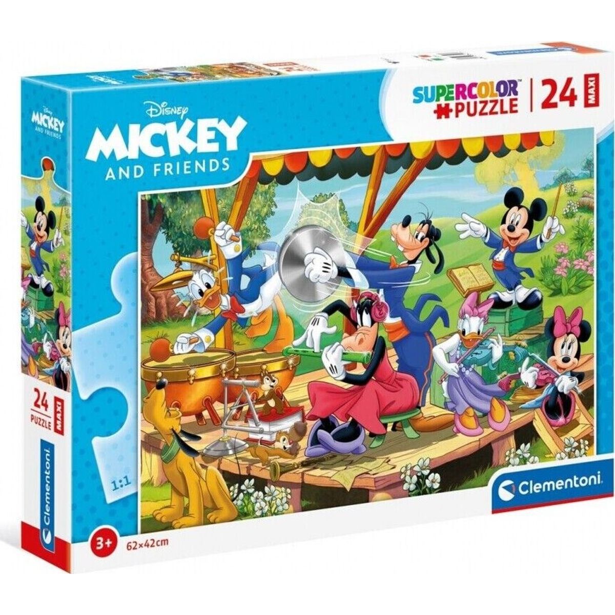 Disney Puslespil - Mickey And Friends - Maxi - Clementoni - 24 Brikker