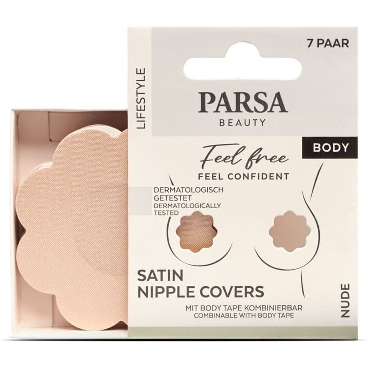 Nipple Covers - Satin - Nude - 7 Par - Parsa Beauty