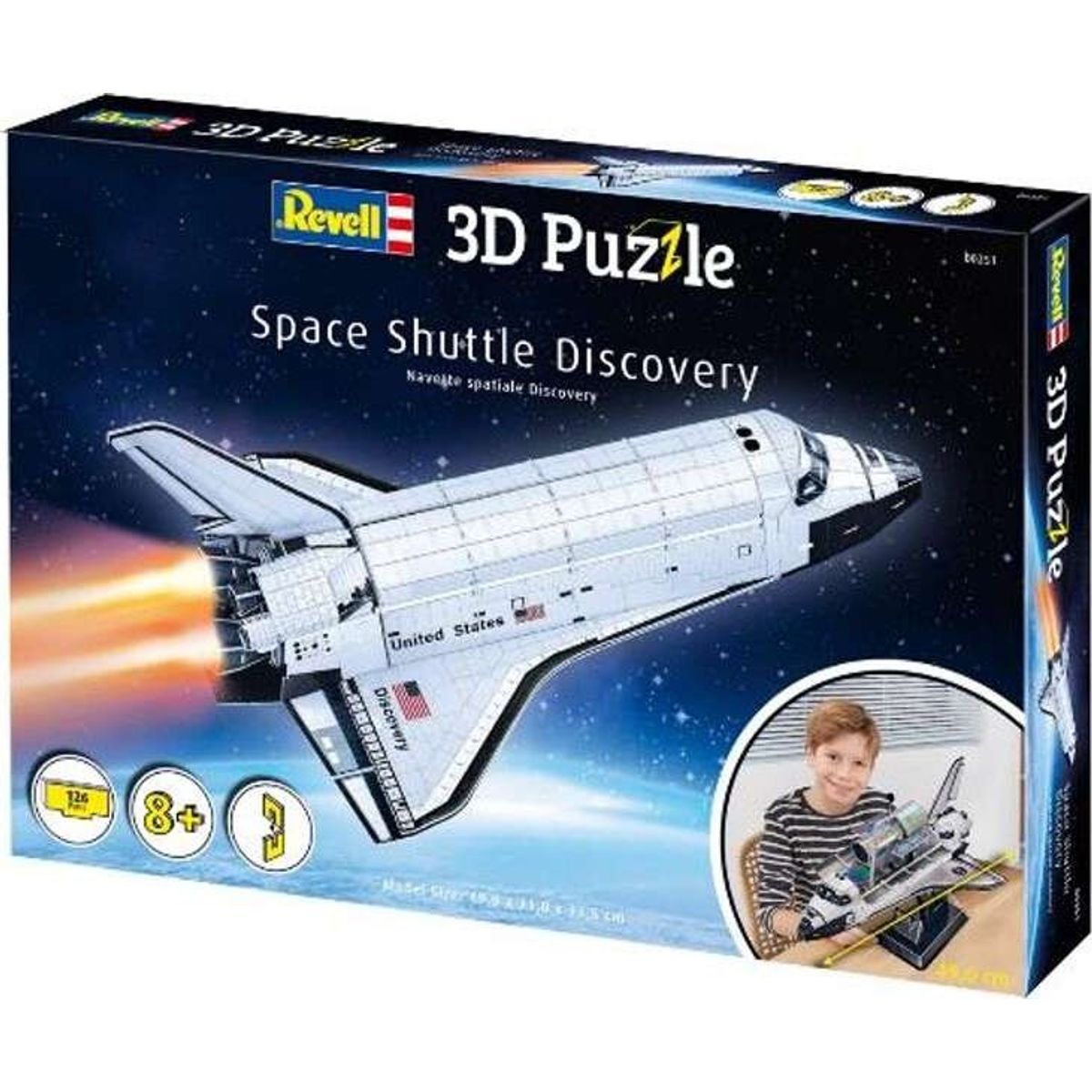 Revell 3d Puzzle - Space Shuttle Discovery - 126 Brikker - 49 Cm