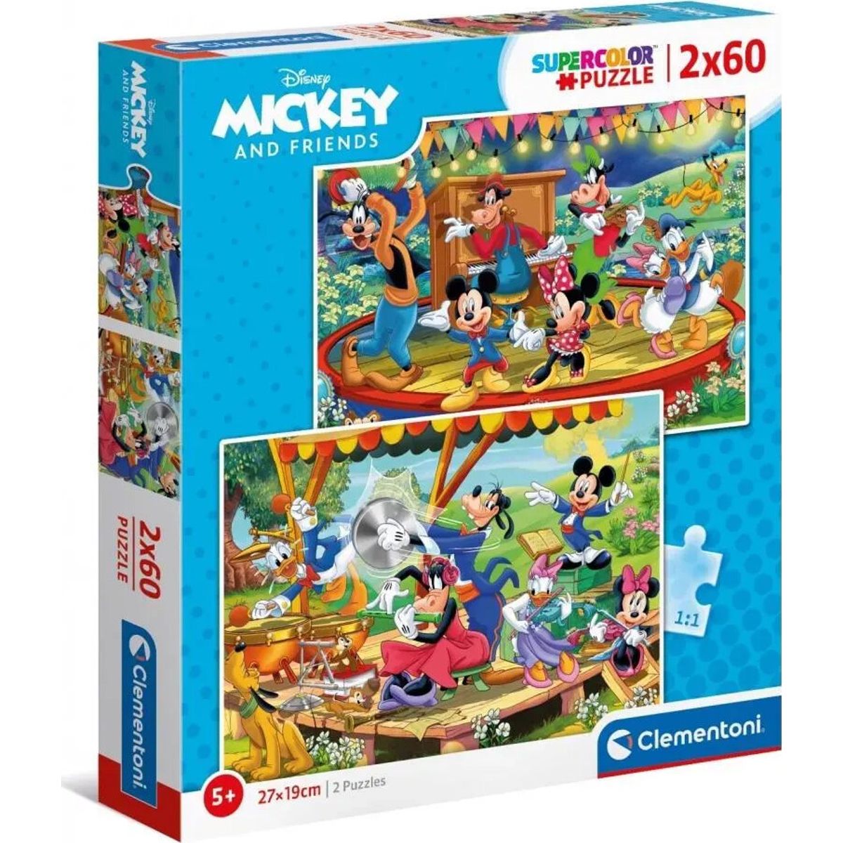 Disney Puslespil - Mickey And Friends - 2x60 Brikker - Clementoni