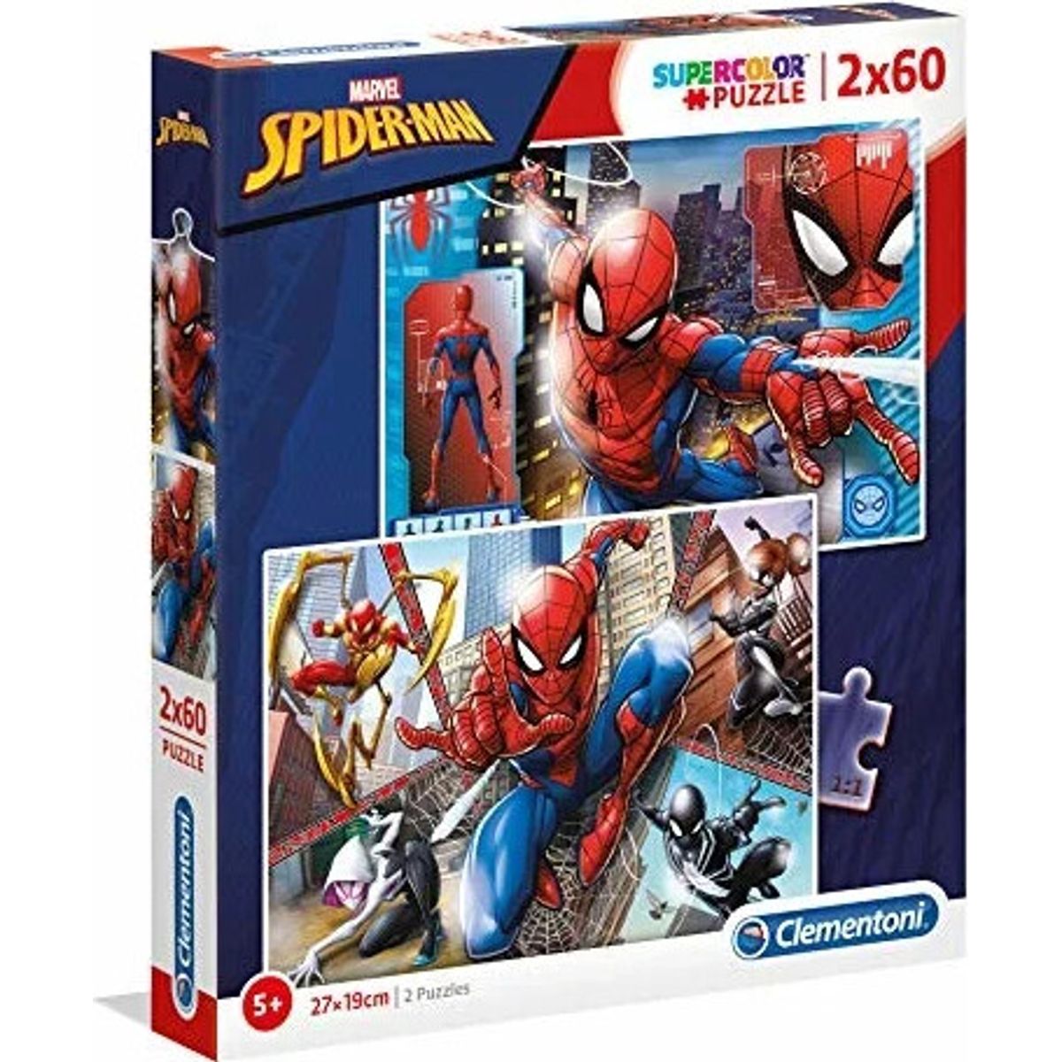 Spider-man Puslespil - Marvel - Color - Clementoni - 2x60 Brikker