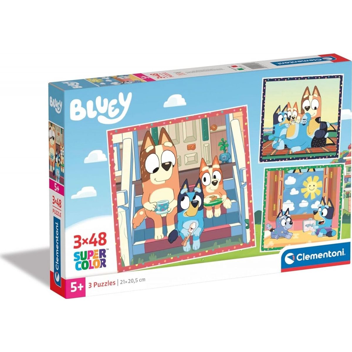 Bluey Puslespil - Super Color - 3x48 Brikker - Clementoni