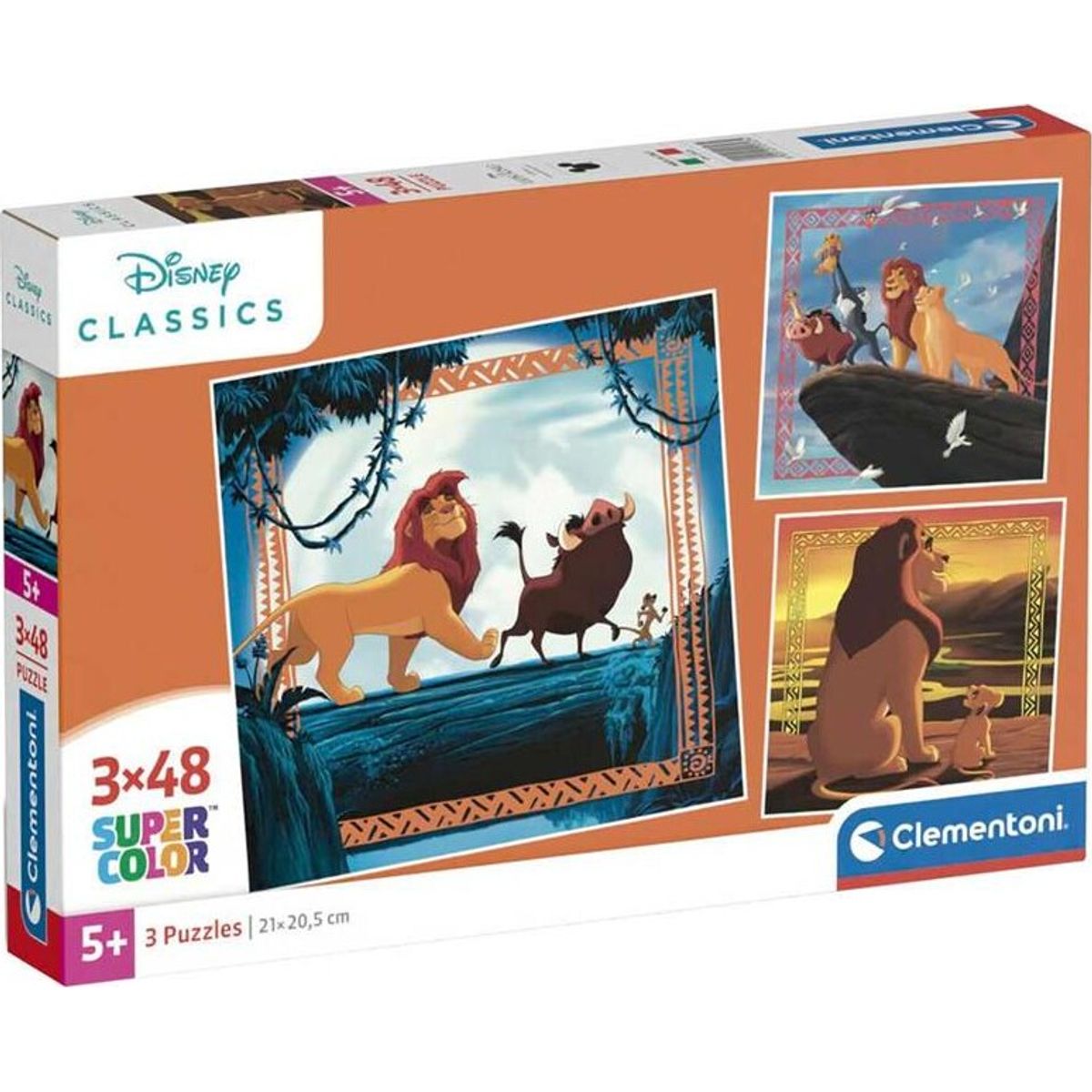 Clementoni Puslespil - Disney Løvernes Konge 3-i-1 - 3x48 Brikker