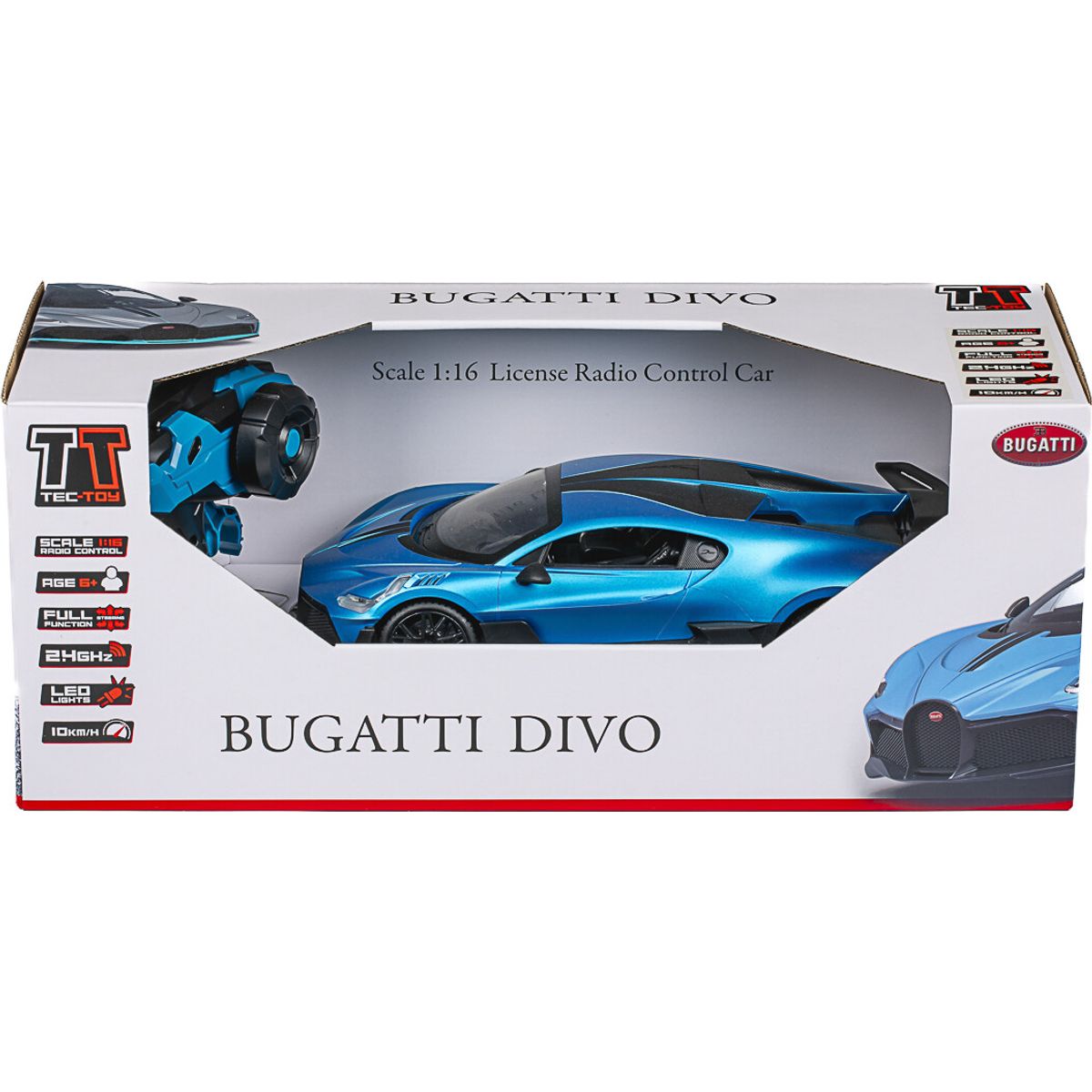 Bugatti Divo - Rc Fjernstyret Racerbil - 1:16 - 2,4 Ghz - Blå