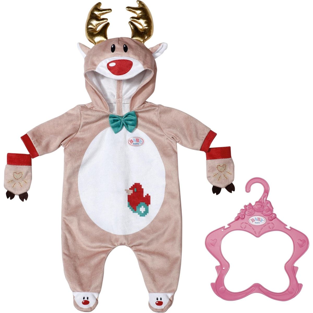 Babyborn Dukketøj - Rensdyr Onesie - 43 Cm