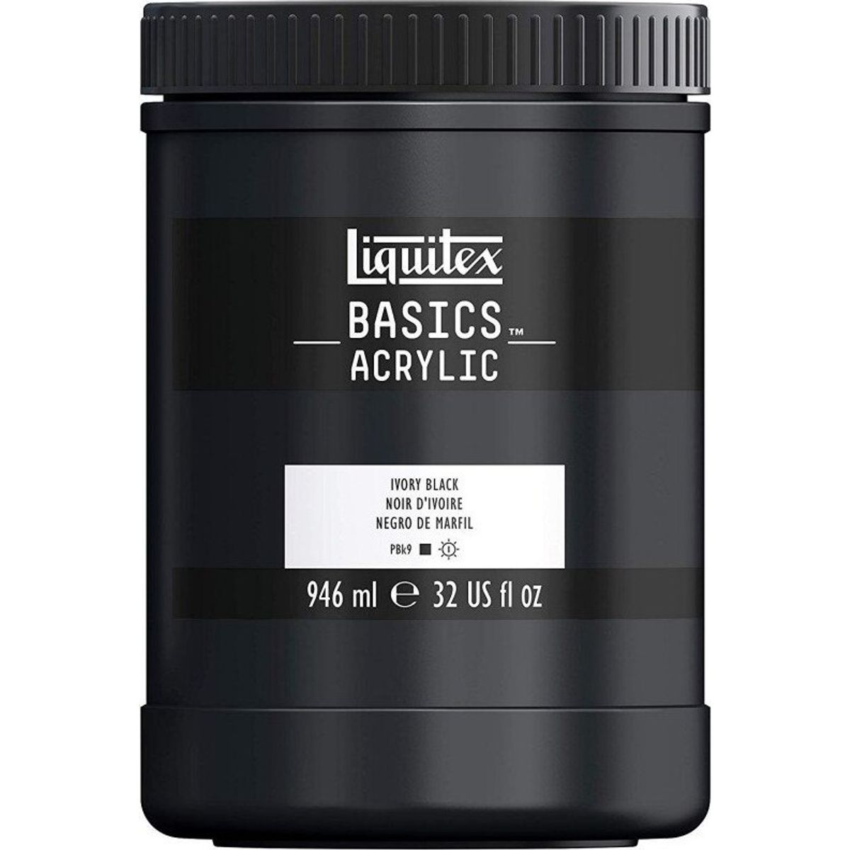 Liquitex - Basics Akrylmaling - Ivory Black 946 Ml