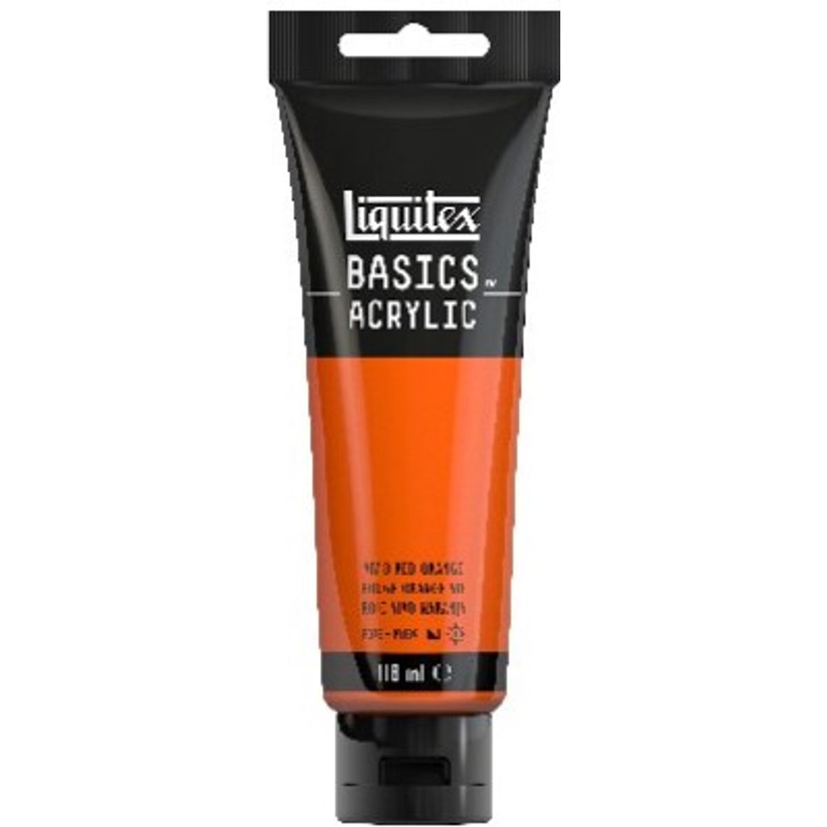 Liquitex - Basics Acrylic - Akrylmaling - Vivid Red Orange 118 Ml 620 - 8870077 -