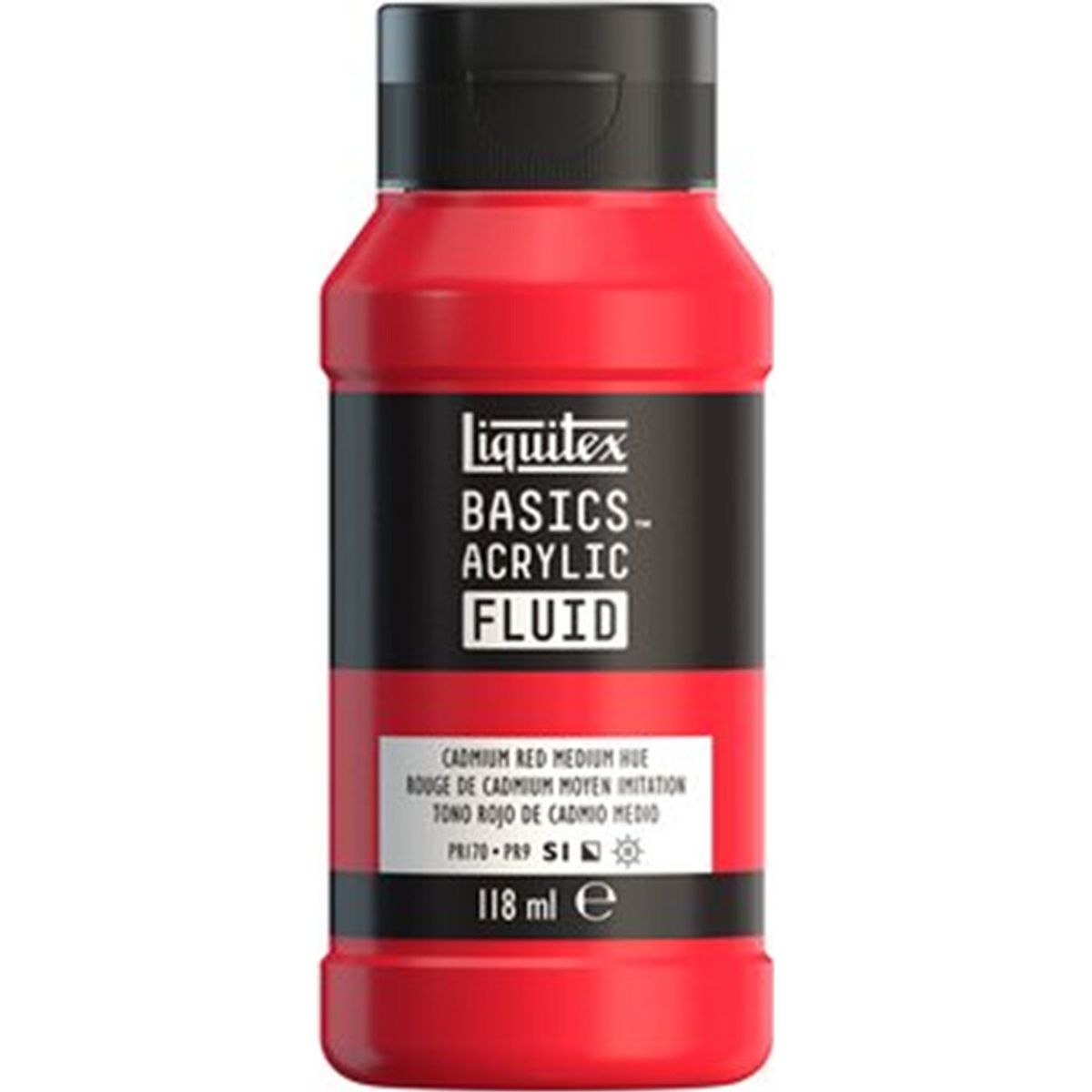 Liquitex - Basics Fluid Akrylmaling - Cadmium Red Medium Hue 118 Ml