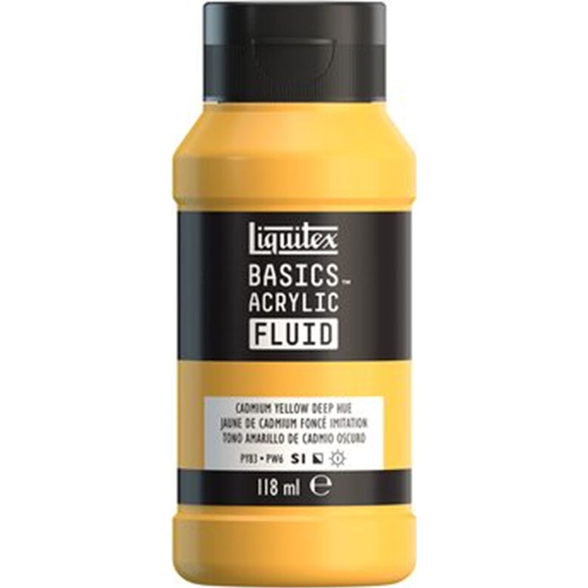 Liquitex - Basics Fluid Akrylmaling - Cadmium Yellow Deep Hue 118 Ml