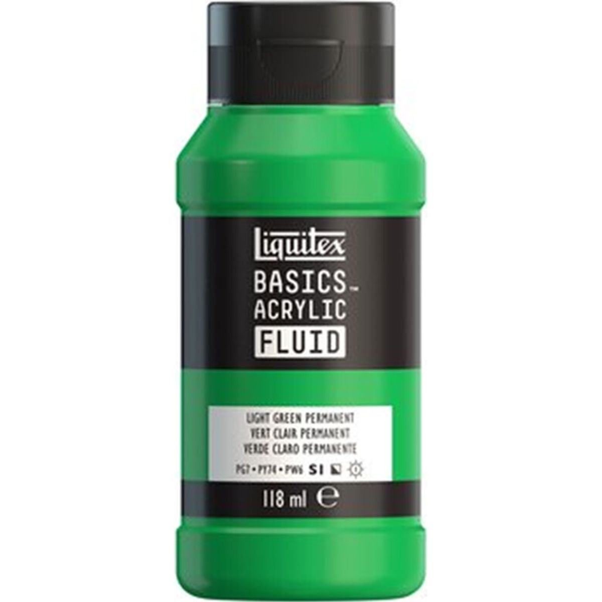 Liquitex - Basics Fluid Akrylmaling - Light Green Permanent 118 Ml