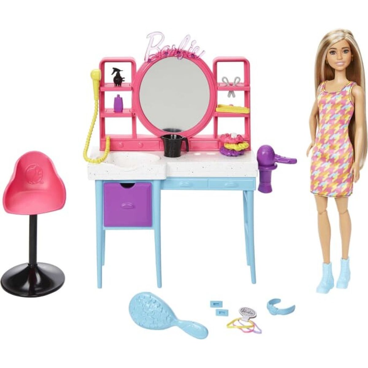 Barbie - Frisørsalon Med Totally Hair Dukke Og Tilbehør