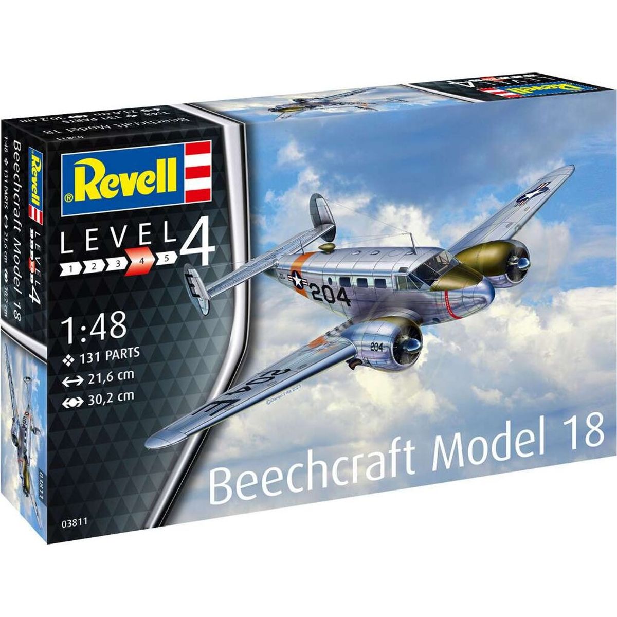 Revell - Beechcraft Model 18 Fly Byggesæt - 1:48 - Level 4 - 03811