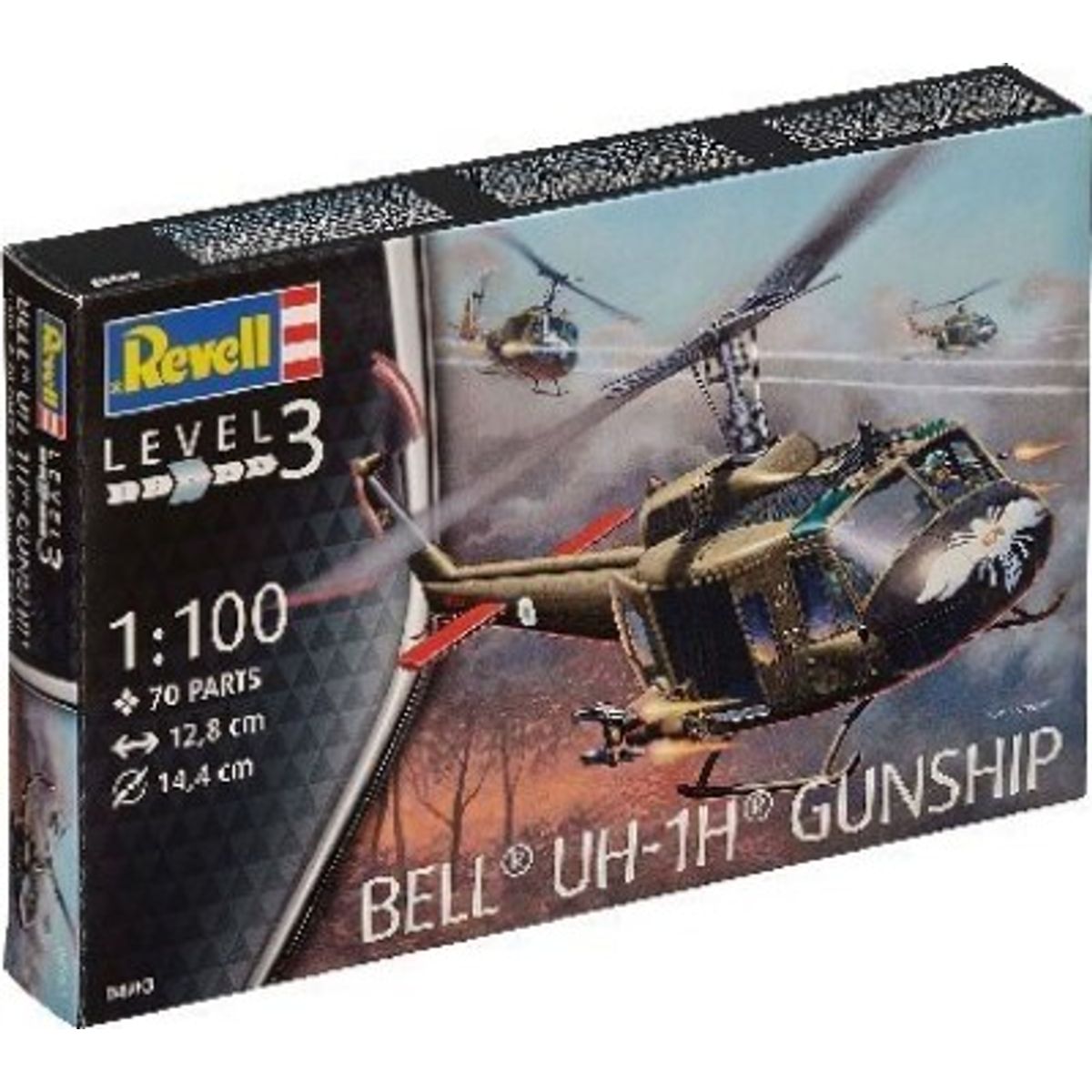 Revell - Bell Uh-1h Gunship - 1:100 - Level 3 - 04983